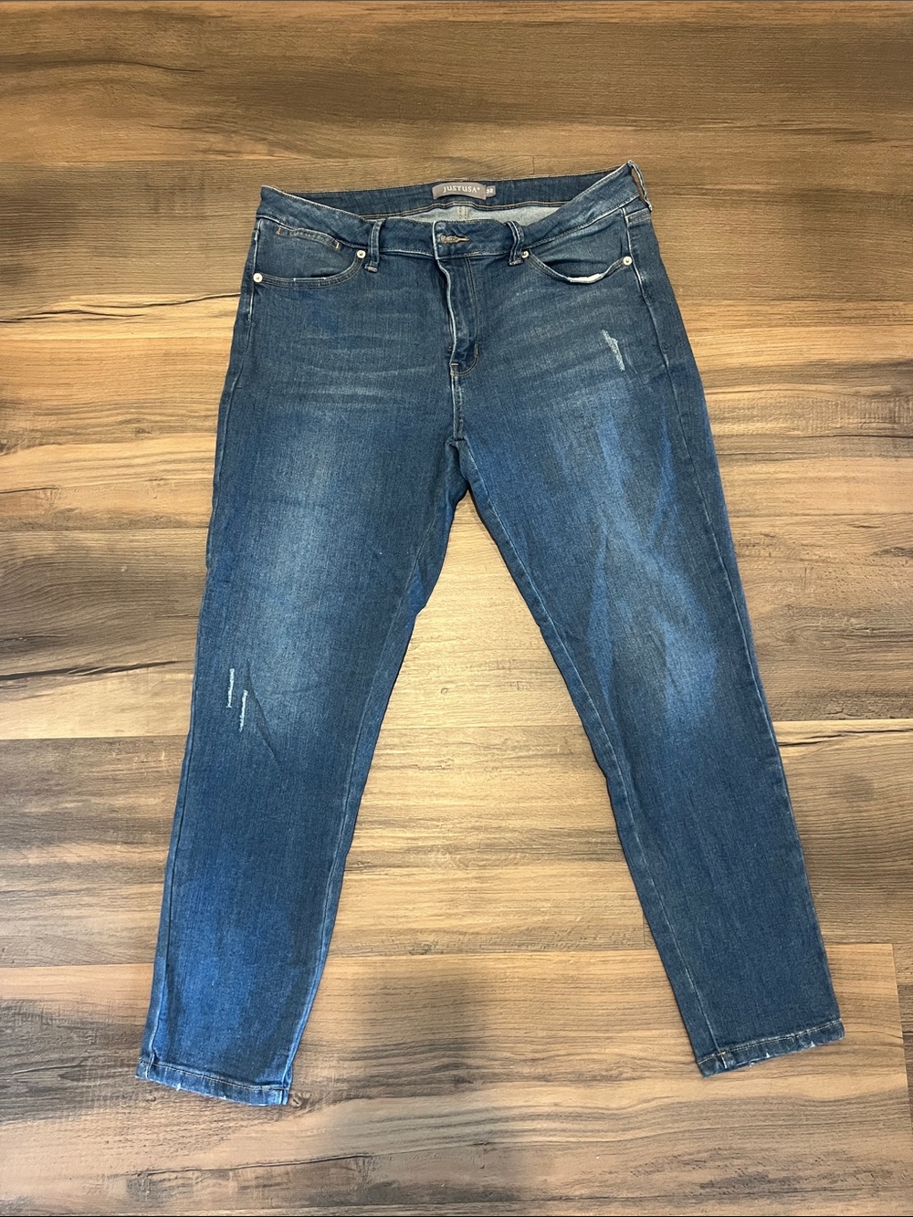 Just USA Women's Boyfriend Jeans in Blue Wash